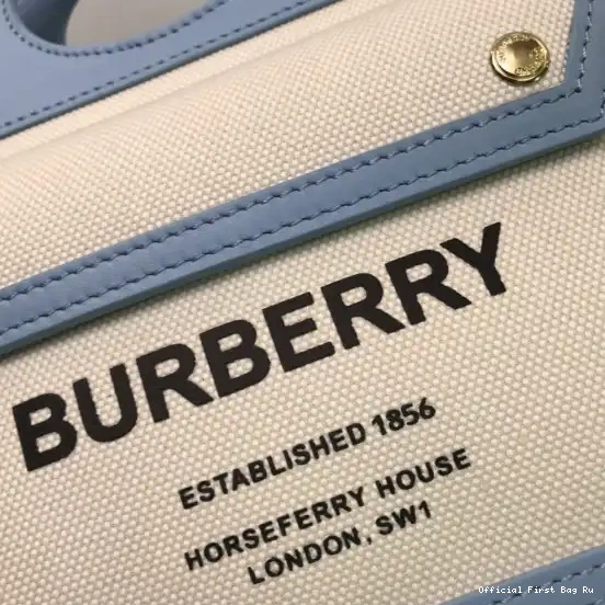 Official FirstBag Ru and Two-tone Pocket Canvas BURBERRY Mini Leather Bag 0503